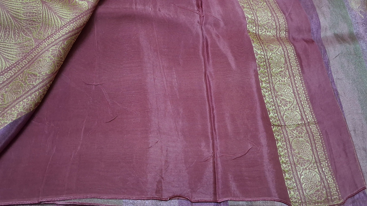 Tissue saree with zari work