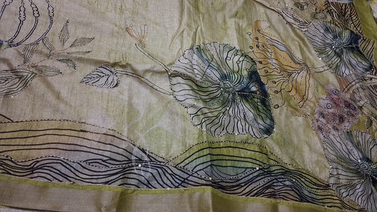 Ernakulam silk saree with hand embroidery work