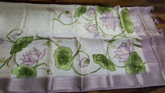 Pure kanchipuram tissue with digital print saree