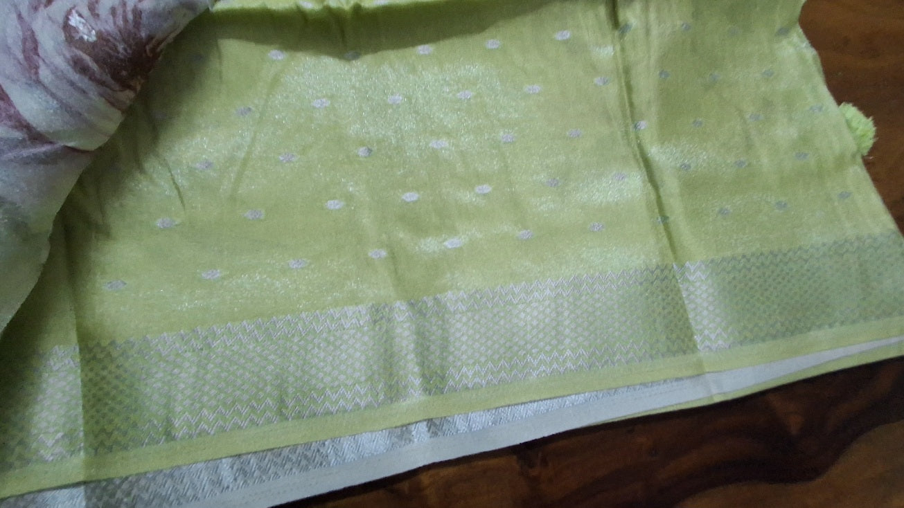 Pure kanchipuram tissue with digital print saree