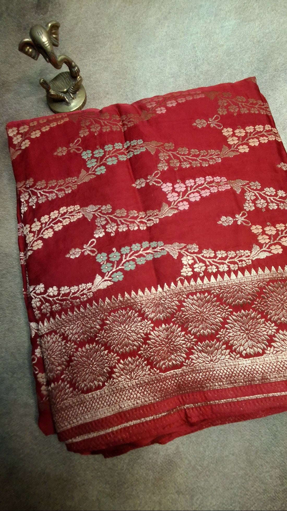 Pure Mashru Satin Red silk saree
