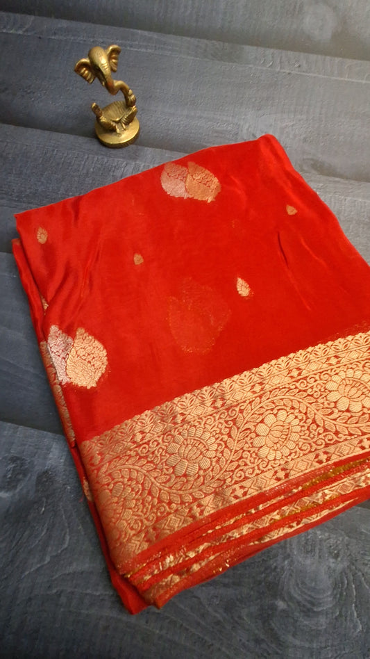 Pure Mashru Crepe Saree
