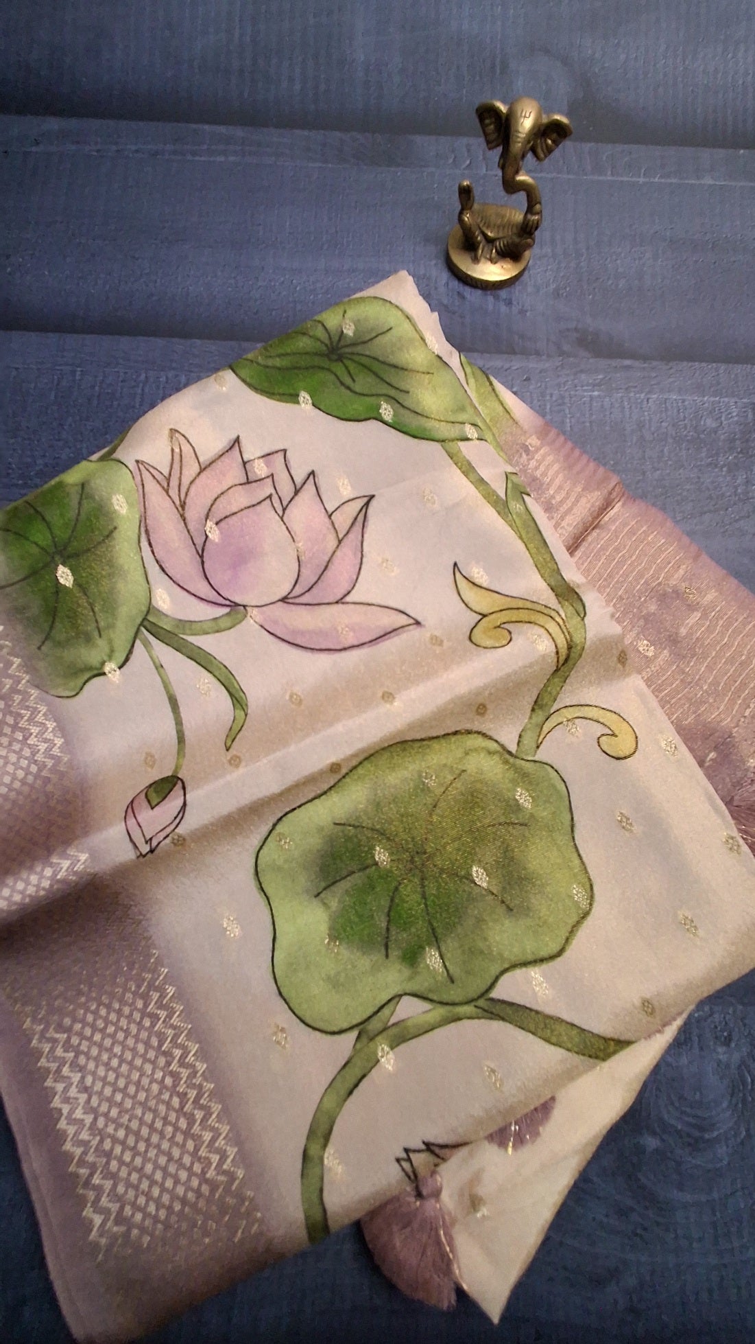 Pure kanchipuram tissue with digital print saree
