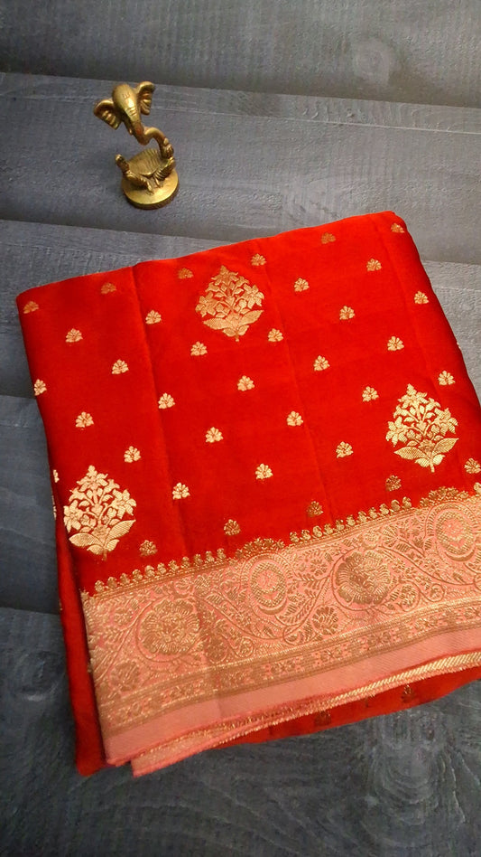 Pure Mahru satin silk saree 111