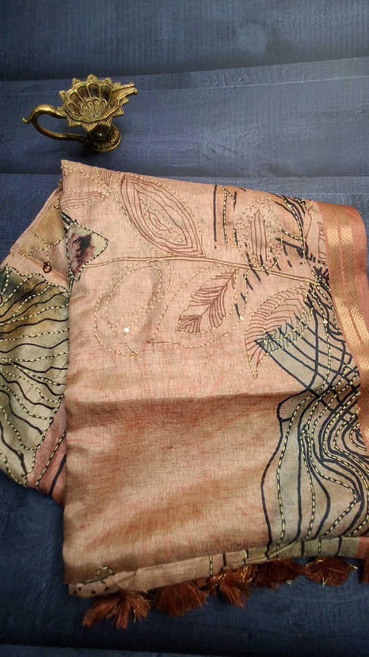 Ernakulam silk saree with hand embroidery work