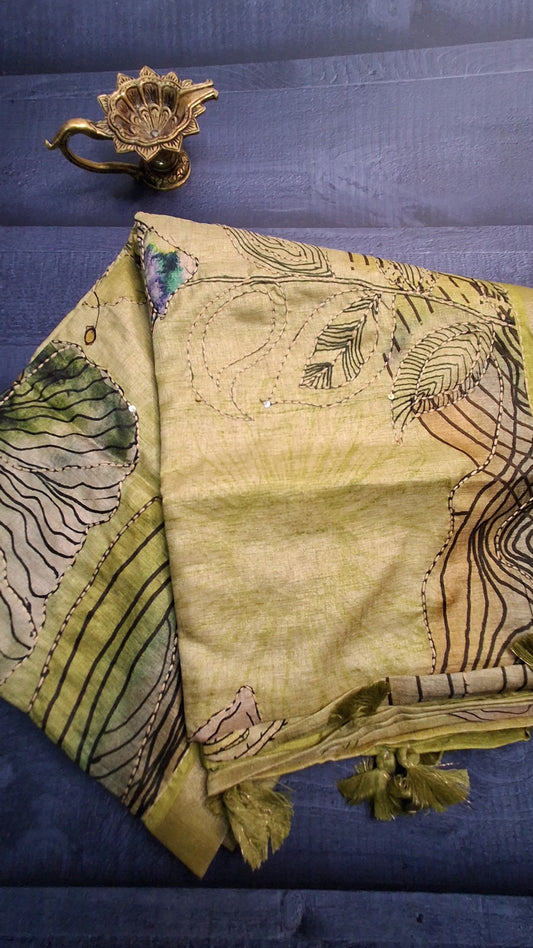 Ernakulam silk saree with hand embroidery work