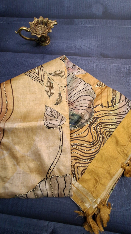 Ernakulam silk saree with hand embroidery work