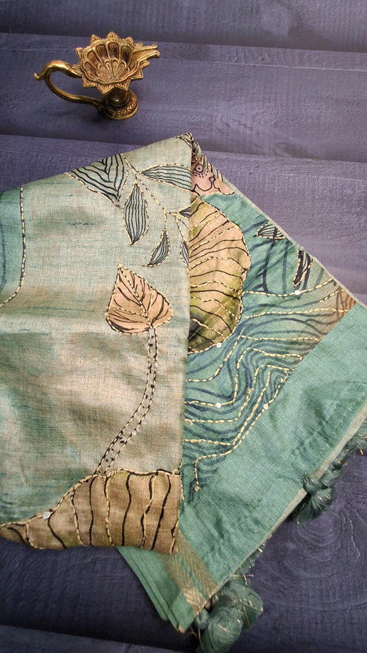 Ernakulam silk saree with hand embroidery work