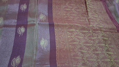 Tissue saree with zari work