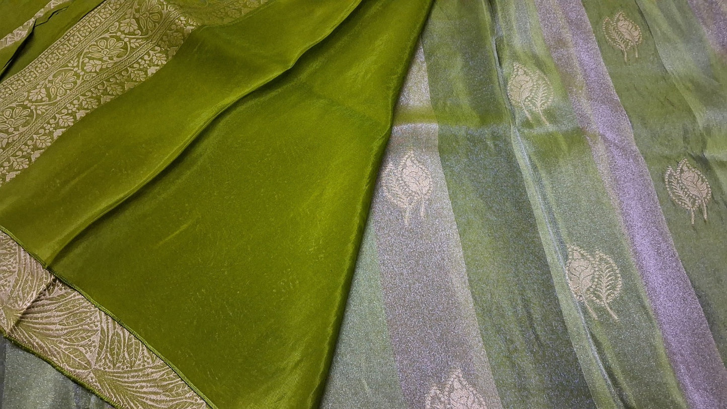 Tissue saree with zari work