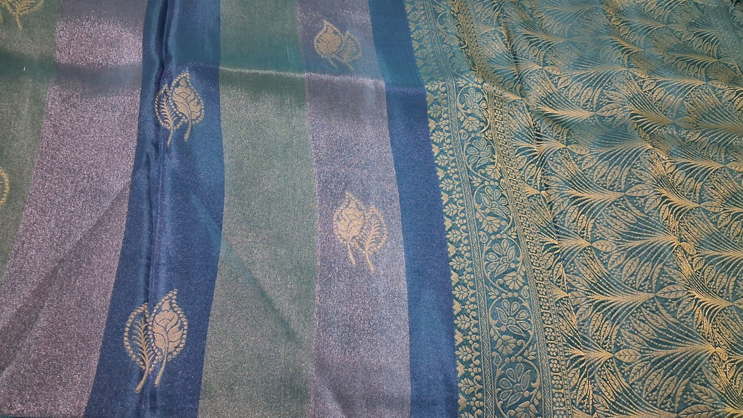 Tissue saree with zari work