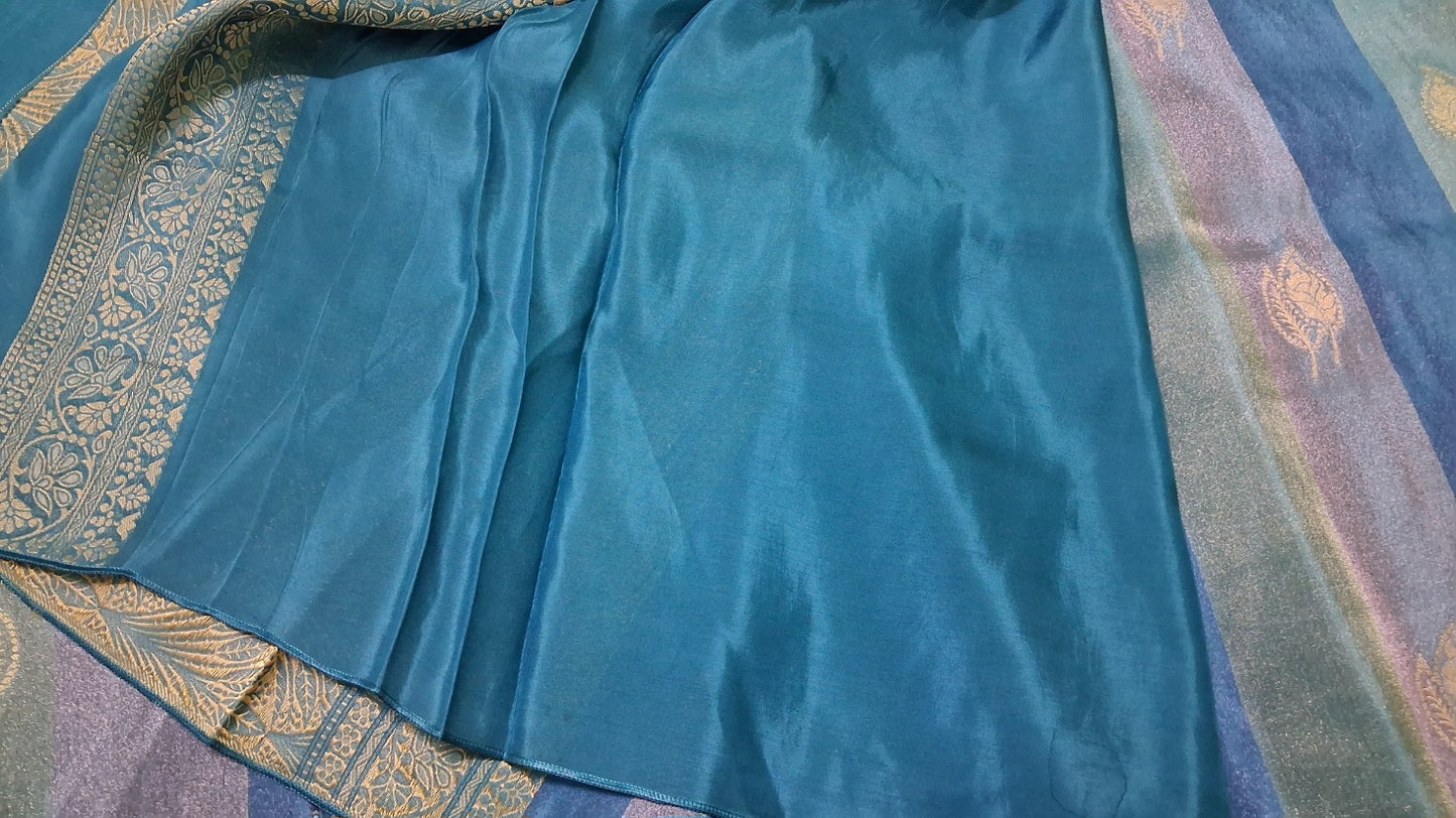 Tissue saree with zari work