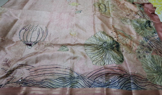 Ernakulam silk saree with hand embroidery work