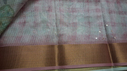 Kota digital print saree with mirror work