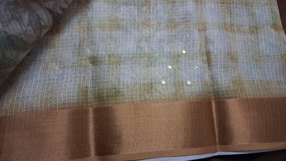 Kota digital print saree with mirror work