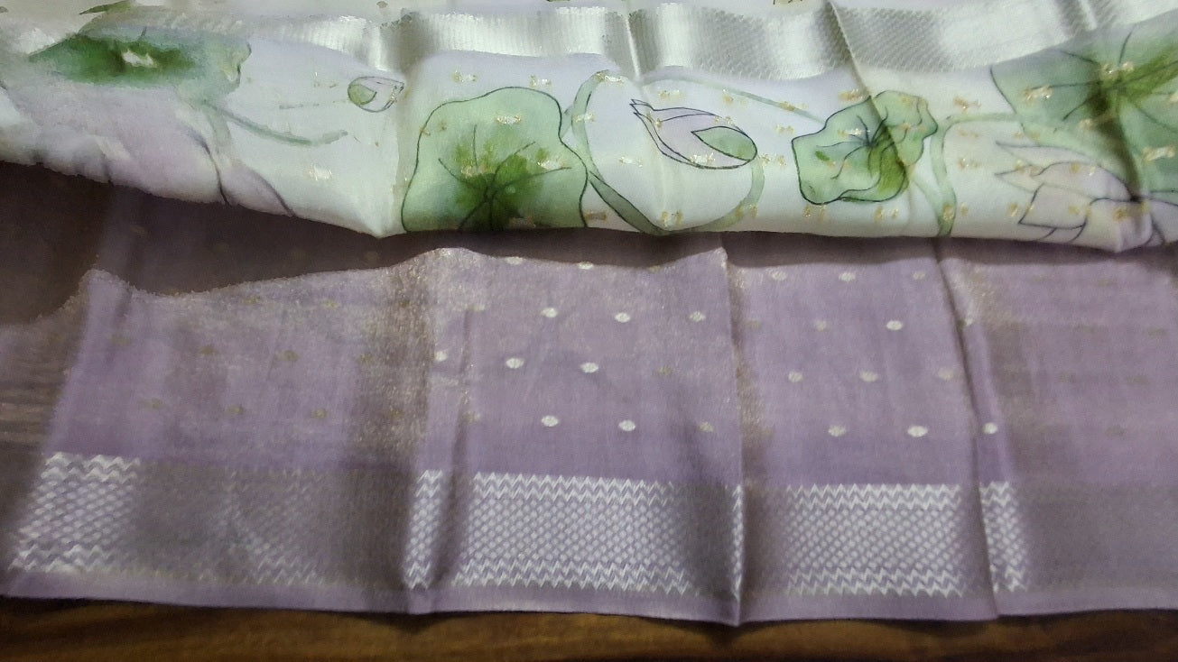 Pure kanchipuram tissue with digital print saree