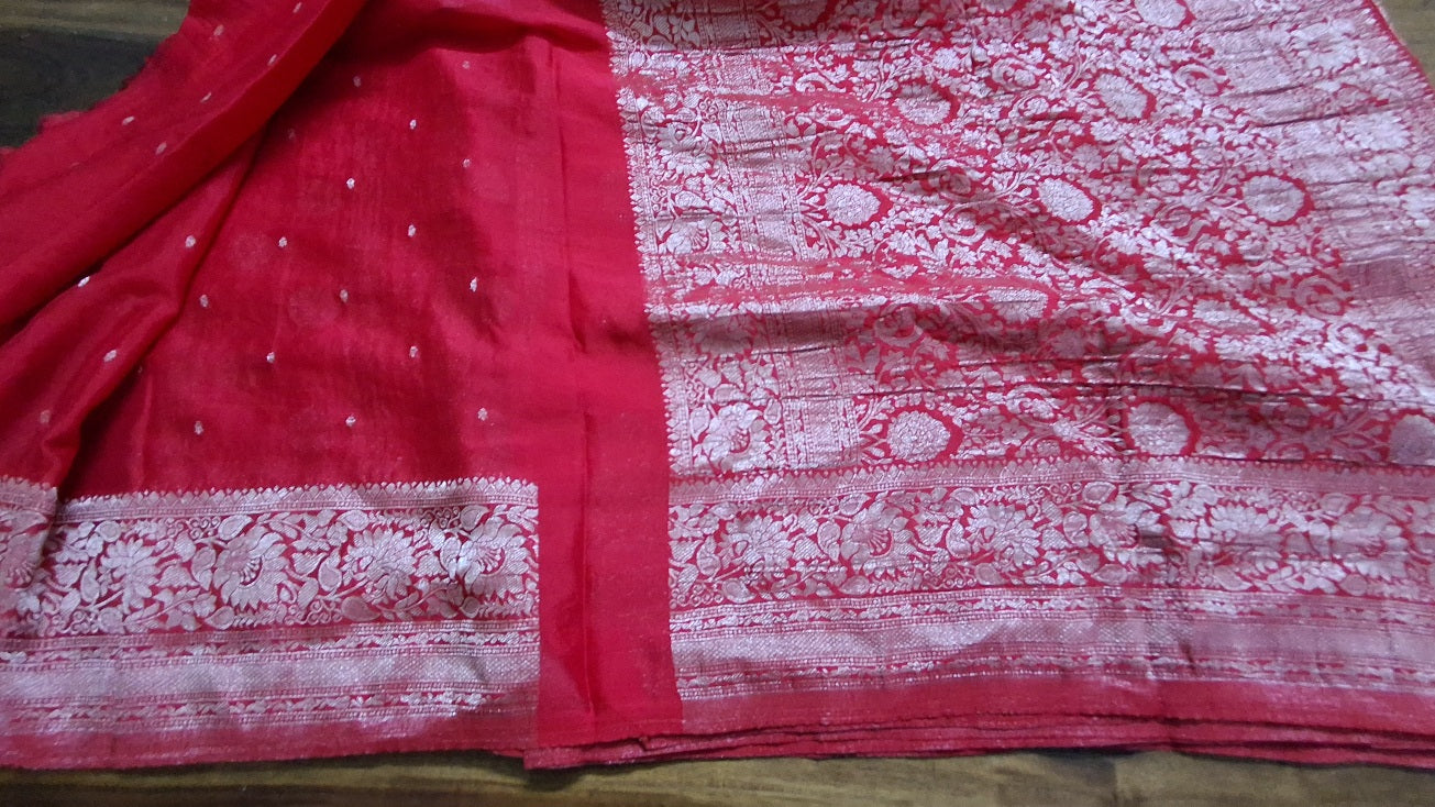Red Benarasi Georgette saree