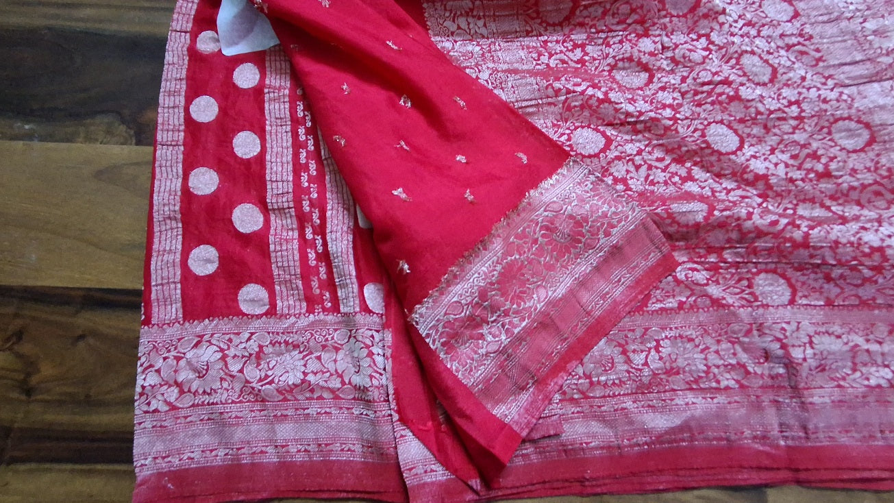 Red Benarasi Georgette saree